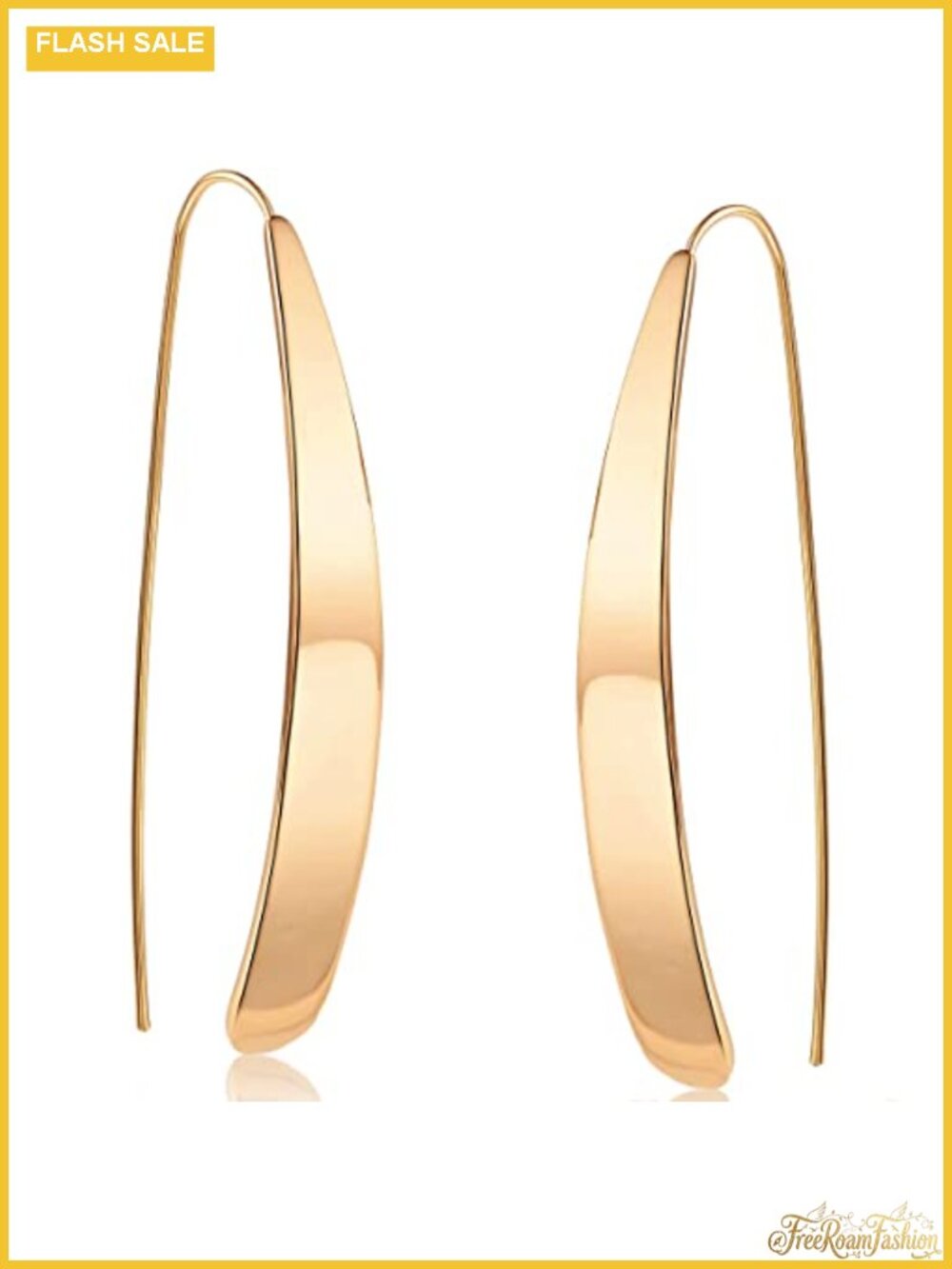 14K Gold Plated Long Thread Dangle Bar Earrings Hypoallergenic